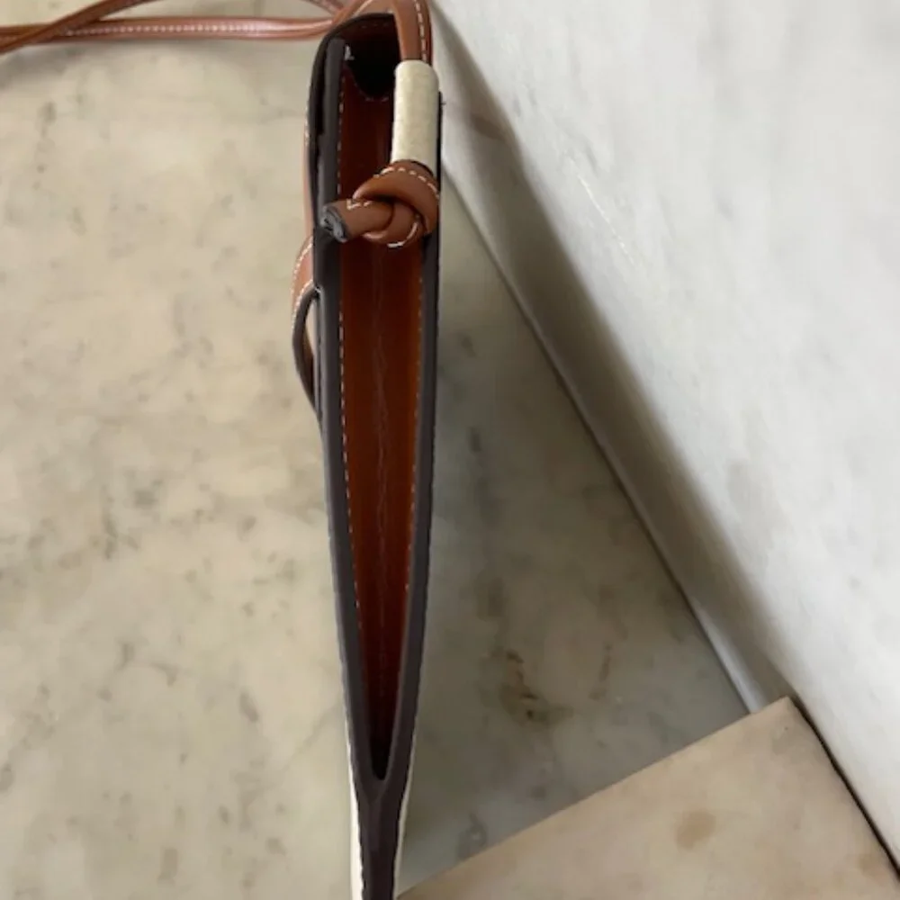 CELINE Phone Pouch with Flap Triomphe Canvas and Lambskin